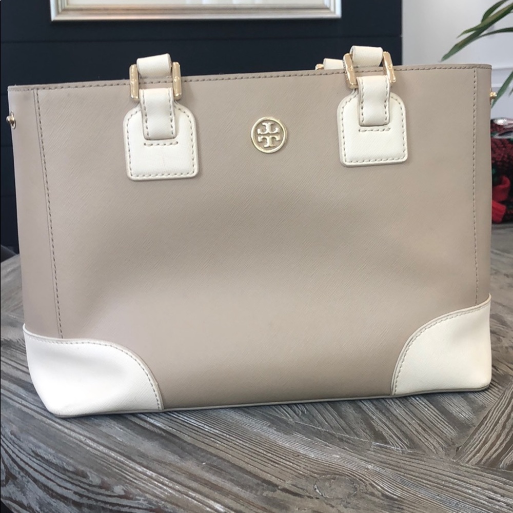 Tory Burch tan and white purse - Picture 2 of 5